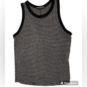 Brandy Melville Black and White Stripe Tank Top
